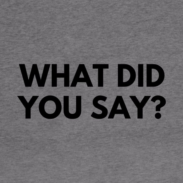 WHAT DID YOU SAY? by everywordapparel